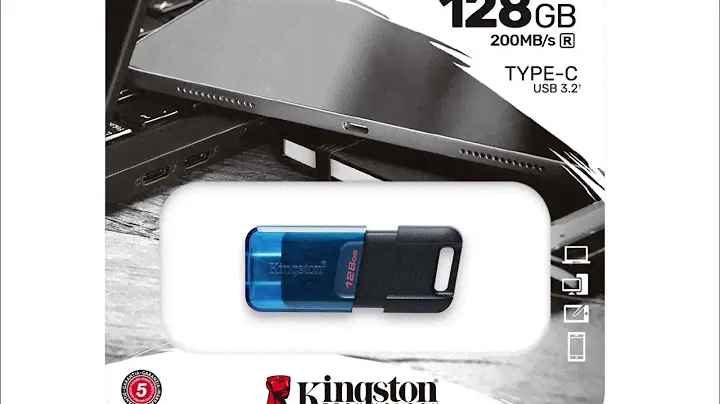 Memorie USB KINGSTON DataTraveler 80 M DT80M/128GB, 128GB, USB 3.2 Type C, albastru-negru
