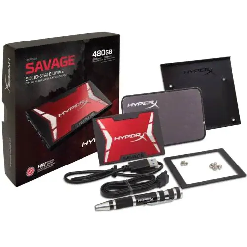 Накопитель SSD Kingston 480GB HyperX SAVAGE SSD SATA 3 2.5 Bundle Kit-0