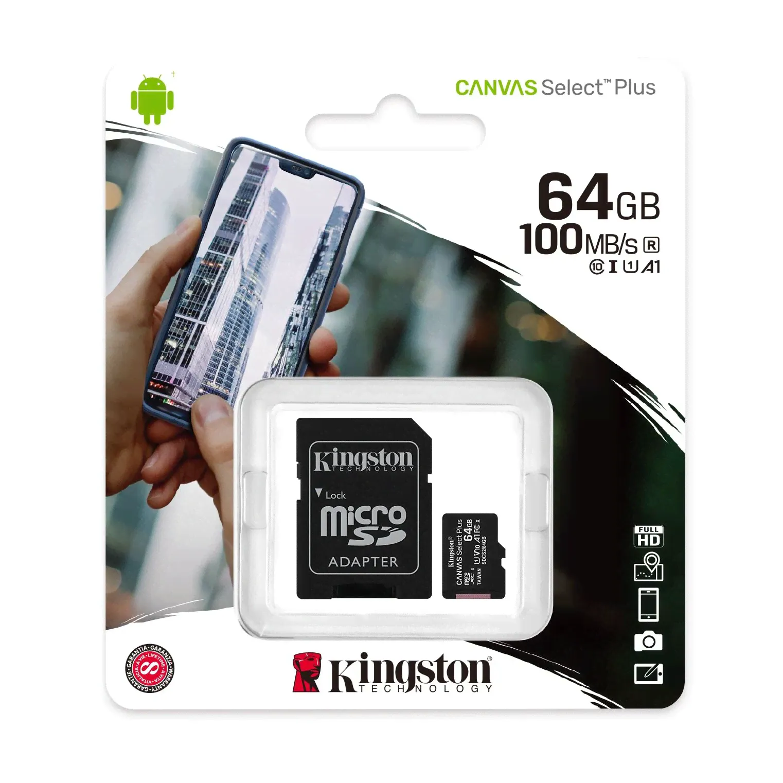 Карта памяти KINGSTON MicroSDXC 64Gb Canvas Select Plus Class 10