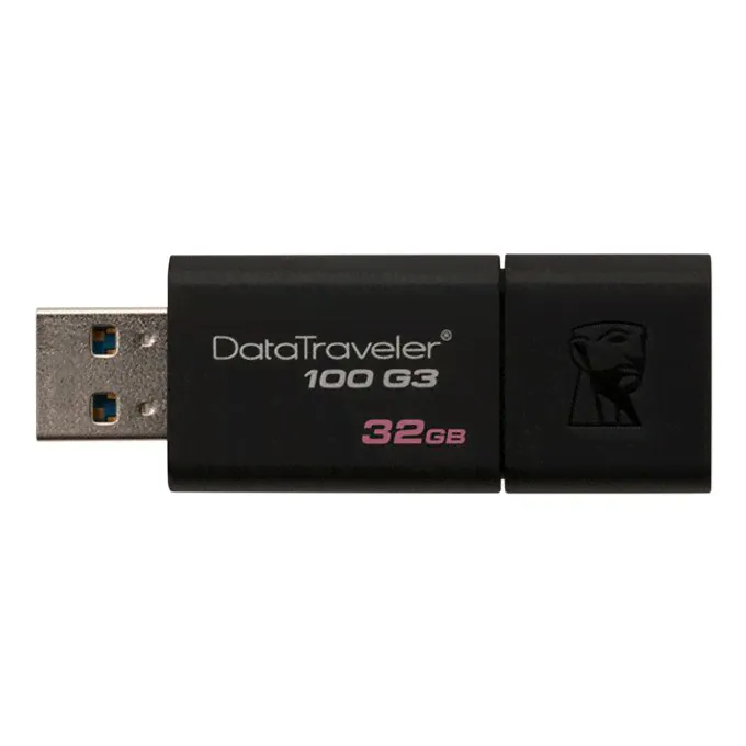 Флэш-диск USB 32Gb Kingston DataTraveler 100 G3, черный (DT100G3/32Gb)