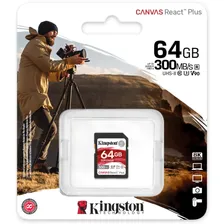 Карта памяти 64Gb SD Kingston Canvas React Plus (SDR2/64GB)