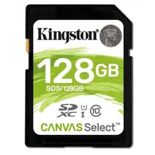 Карта памяти Kingston SDXC 128GB Class 10 UHS-I Canvas Select SDS/128GB