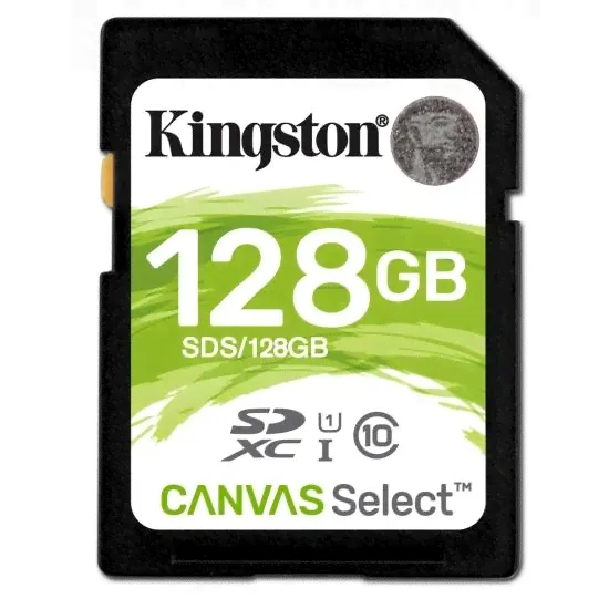 Карта памяти Kingston SDXC 128GB Class 10 UHS-I Canvas Select SDS/128GB
