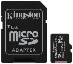 Карта памяти microSDXC Kingston Canvas Select Plus 64GB + адаптер SD (SDCS2/64GB)