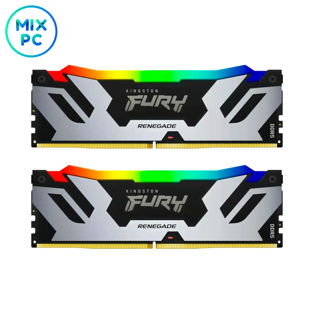 Оперативная память DDR5 32GB (2x16GB) 6000MHz Kingston FURY Renegade Silver RGB KF560C32RSAK2-32