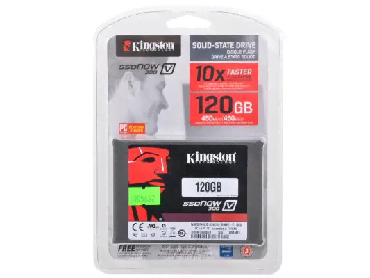 Твердотельный накопитель SSD 2.5" 120GB Kingston SSDNow V300 Read 450Mb/s Write 450Mb/s SATAIII SV300S37A/120G-0