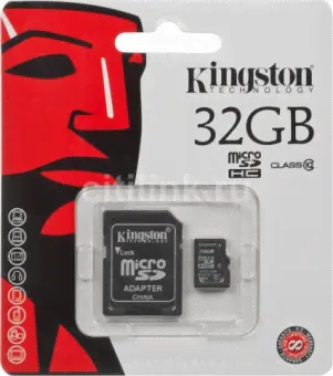 Карта памяти microSDHC 32GB + adapter Kingston CLASS 10-0