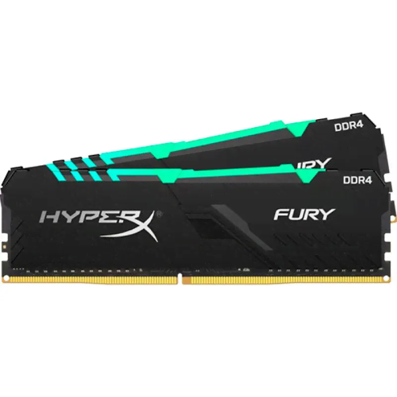Оперативная память DDR4 16Gb 3200MHz Kingston HyperX Fury RGB Black HX432C16FB3AK2/16 (KIT)