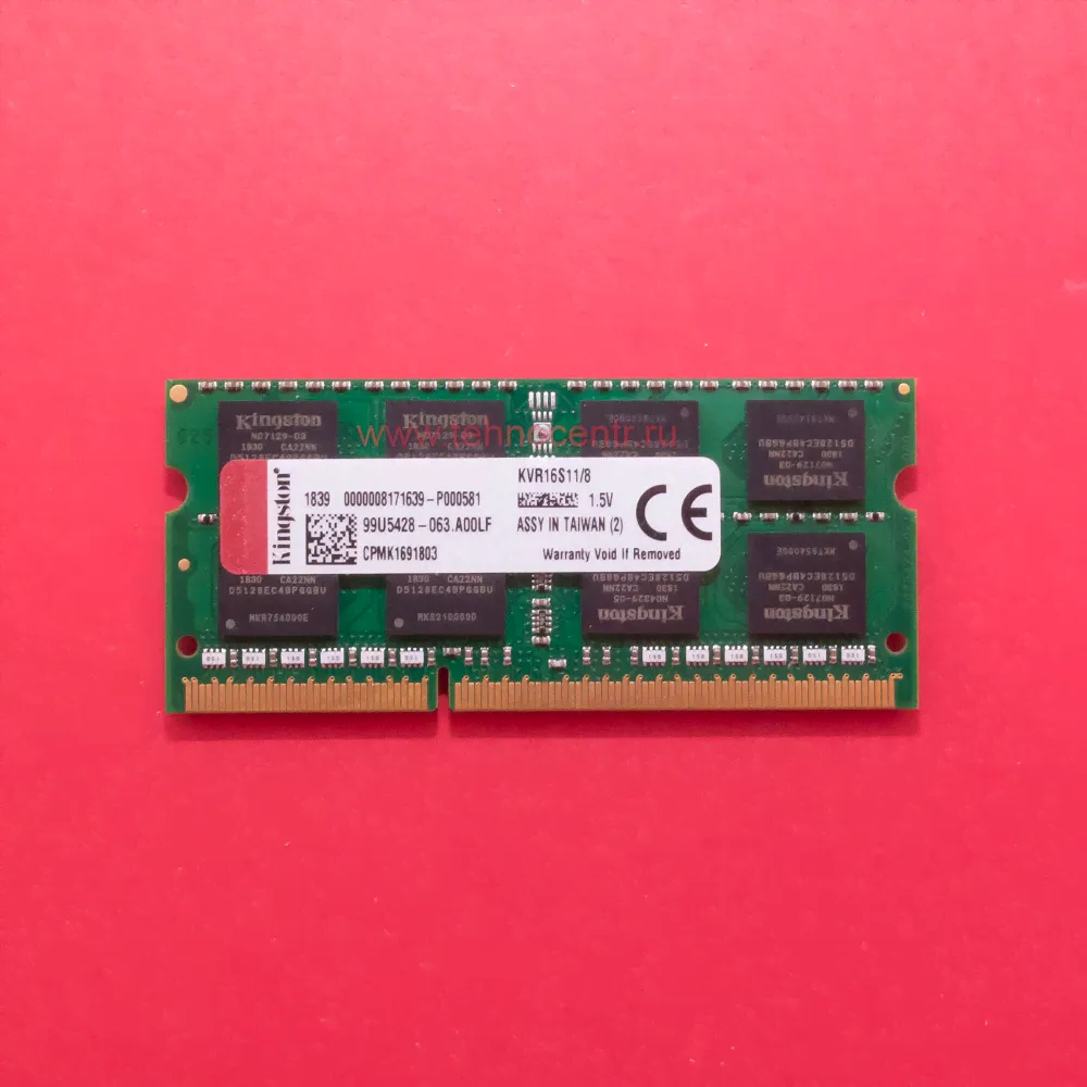 Оперативная память SODIMM 8Gb Kingston DDR3 1600-0