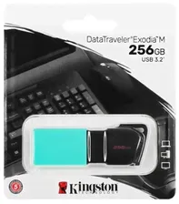 USB флеш-накопитель 256GB Kingston DataTravele Exodia M чёрный/голубой USB 3.2 (DTXM/256GB)